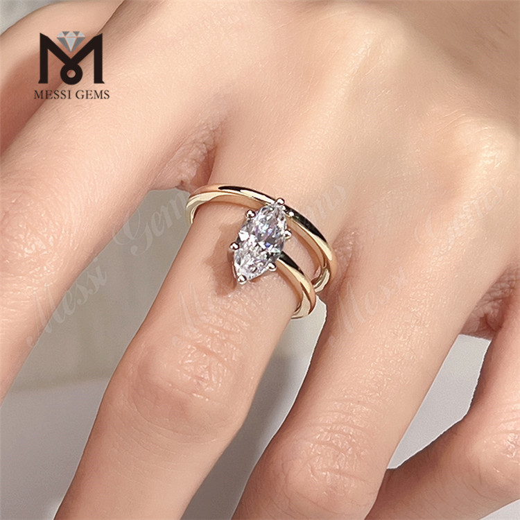 marquise diamond ring with wedding band