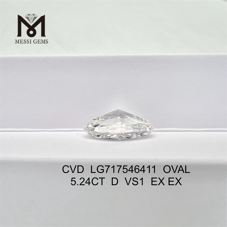 5.24CT D VS1 OVAL diamond labs EX EX CVD LG717546411 