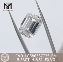 5.53CT H Emerald cut simulated diamonds VS1 EX VG CVD LG586367735
