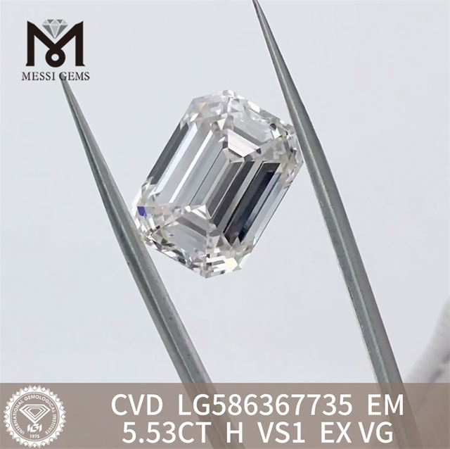 5.53CT H Emerald cut simulated diamonds VS1 EX VG CVD LG586367735