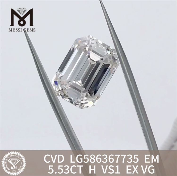 5,53ct H Emerald Cut Simulated Diamonds vs1 Ex VG CVD LG586367735