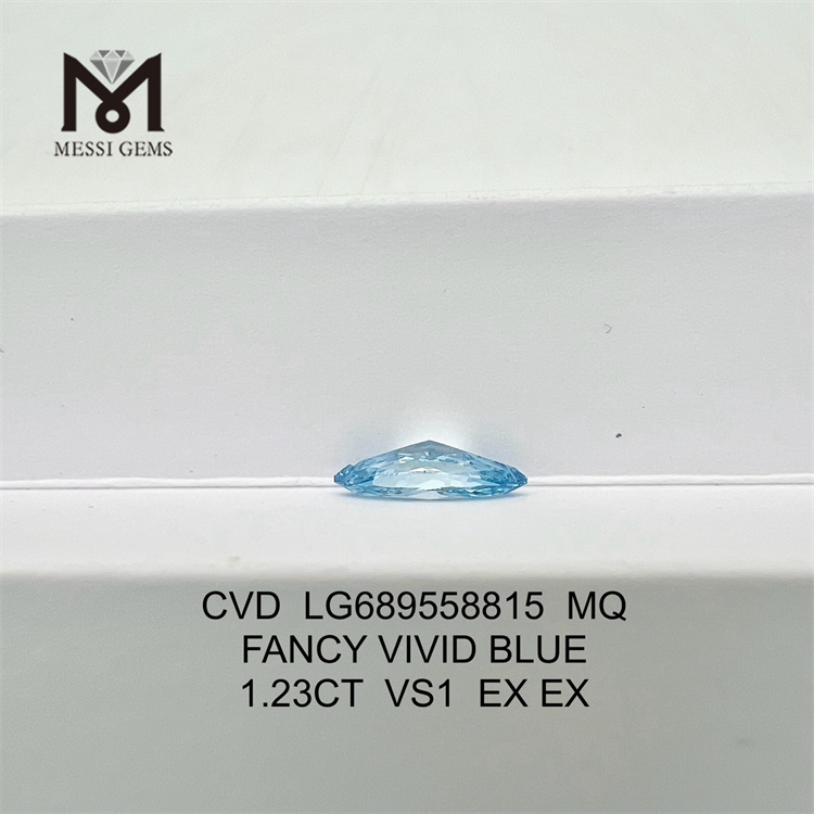 1.23CT VS1 MQ VS simulated diamond FANCY VIVID BLUE EX EX CVD Diamond LG689558815