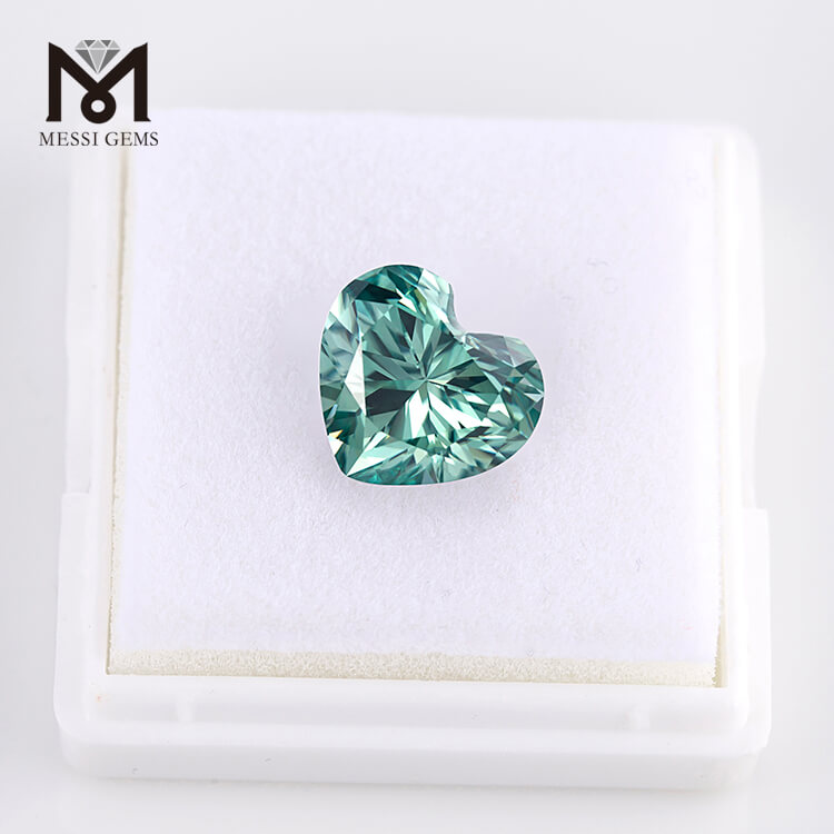 8.5*8.5mm Teal Heart cut loose moisanite for sale