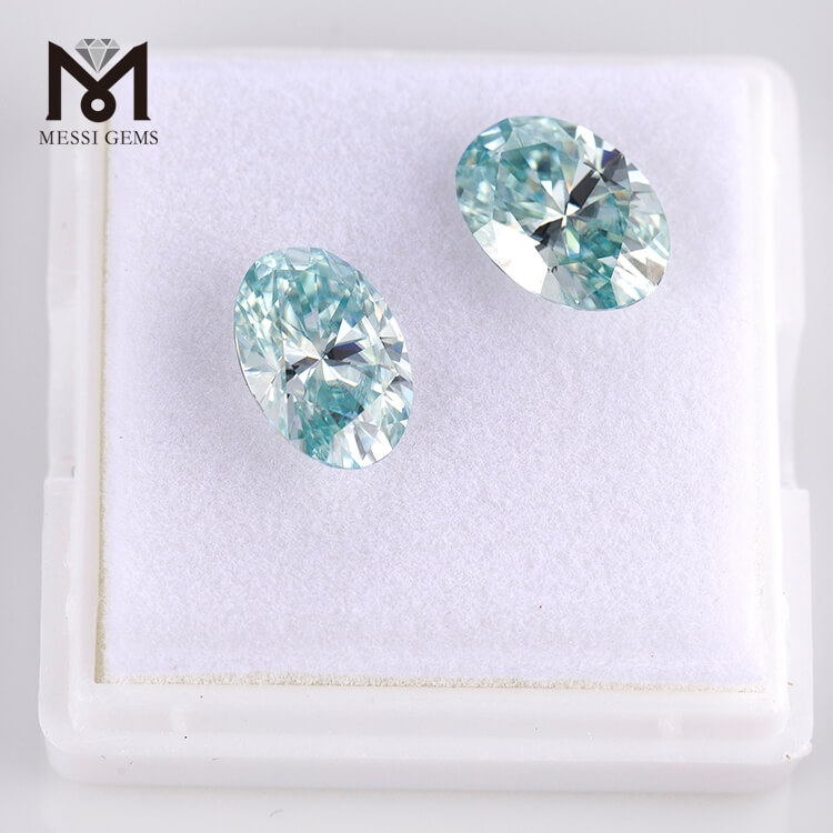 9*13mm OVAL Cut China Teal synthetic moissanite
