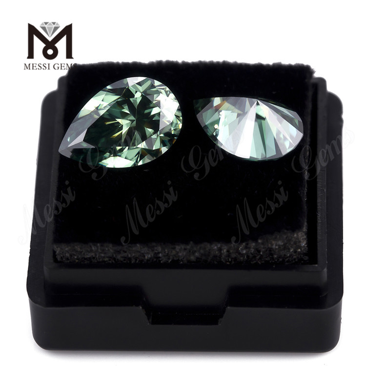 Green Pear Cut 8*12mm synthetic moissanite