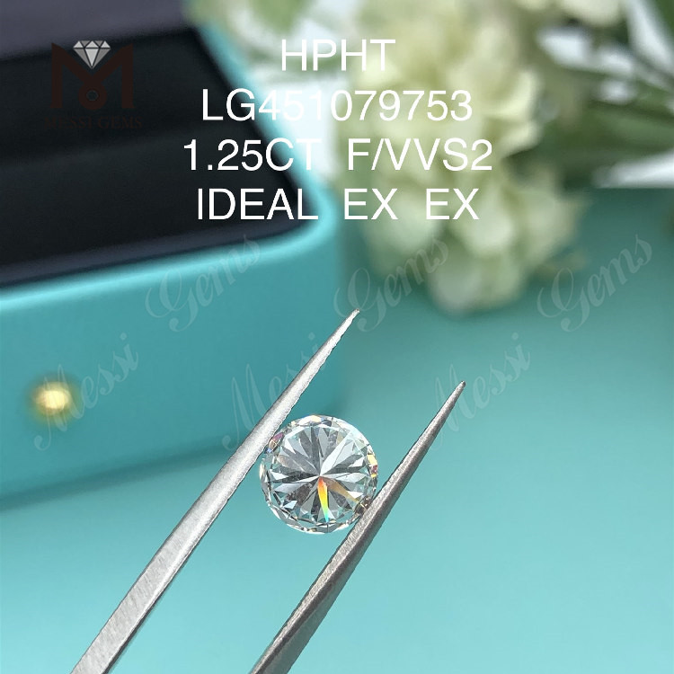 1.25ct F VVS2 RD IDEAL Cut Grade lab diamonds HPHT diamond on sale
