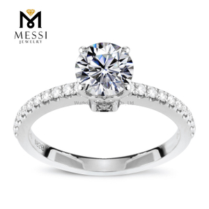 1 carat 18k white gold moissanite ring for women wedding rings