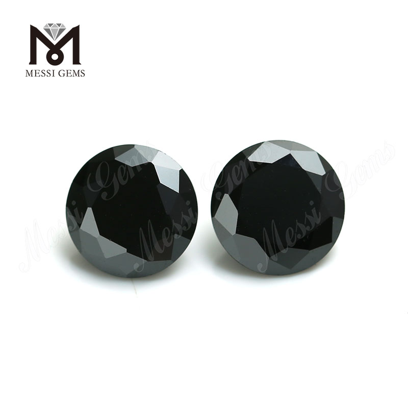 Factory Price High Quality balck Cubic Zirconia Stone Round Cut CZ Loose Gemstone