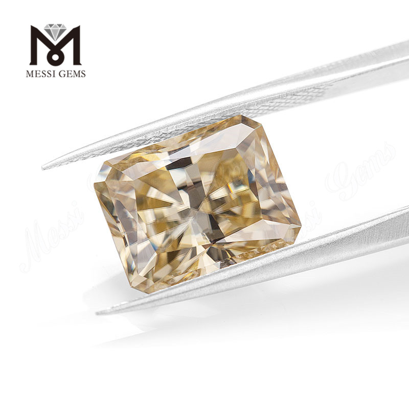 factory loose emerald cut fancy yellow moissanite stone price 