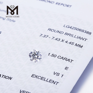Lab created Excellent Round brilliant cut 1.5ct E VS1 Loose CVD diamonds