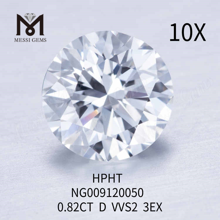 0.82CT Round D VVS2 3EX loose lab made diamond 