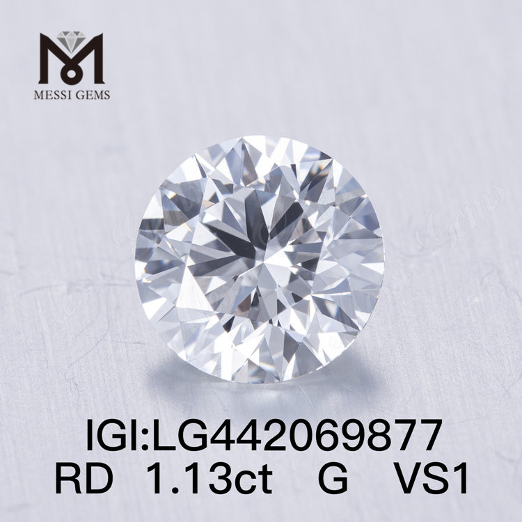 1.13 carat G VS1 Round BRILLIANT IDEAL 2EX artificially grown diamonds