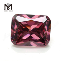 Wholesale machine cut 8x10mm octagon rhodolite loose colored cubic zirconia stone