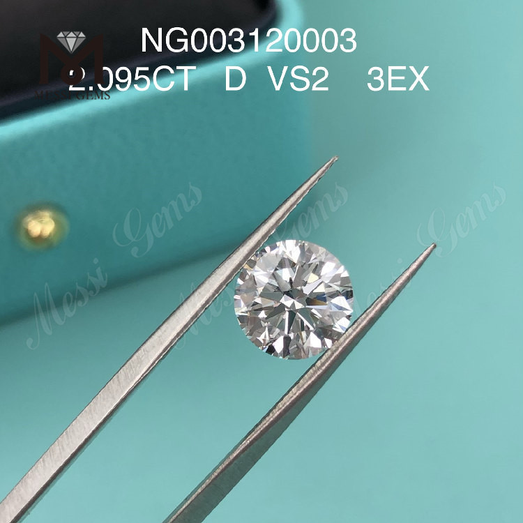 2.095ct D VS2 EX Cut Grade Round cvd diamond wholesale