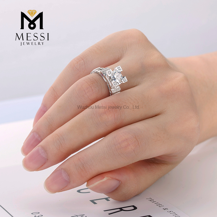 Eiffel Tower Design moissanite ring 14k 18k fashion wedding ring