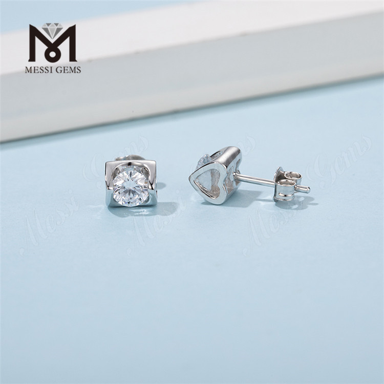Messi Gems 925 silver jewelry 2 carat DEF moissanite women earring