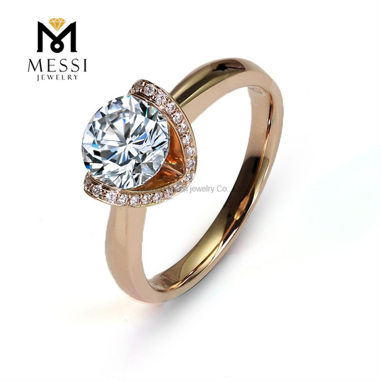 1ct moissanite rose gold ring Bar Setting moissanite wedding rings