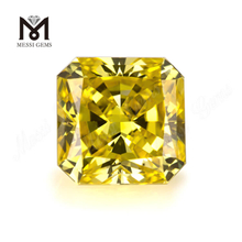 1.04ct Radiant man made yellow diamonds Fancy Vivid Yellow Color Cut