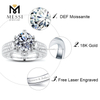 Moissanite diamond rings six claw set 18K white gold jewelry ring for men and women Engagement Wedding