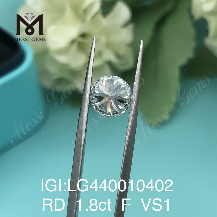 1.8 carat F VS2 3EX Round lab grown diamond