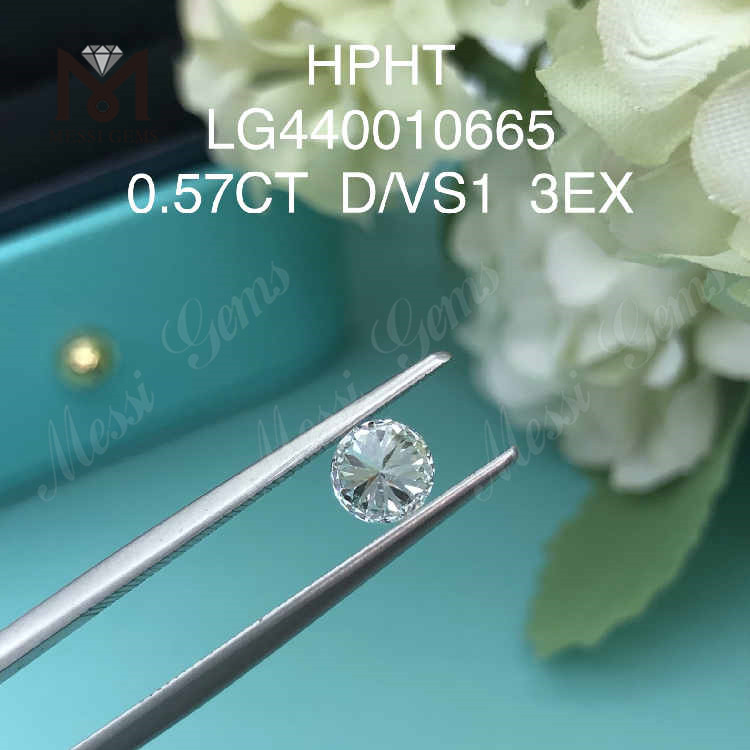 0.57CT D/VS1 round lab grown diamond 3EX