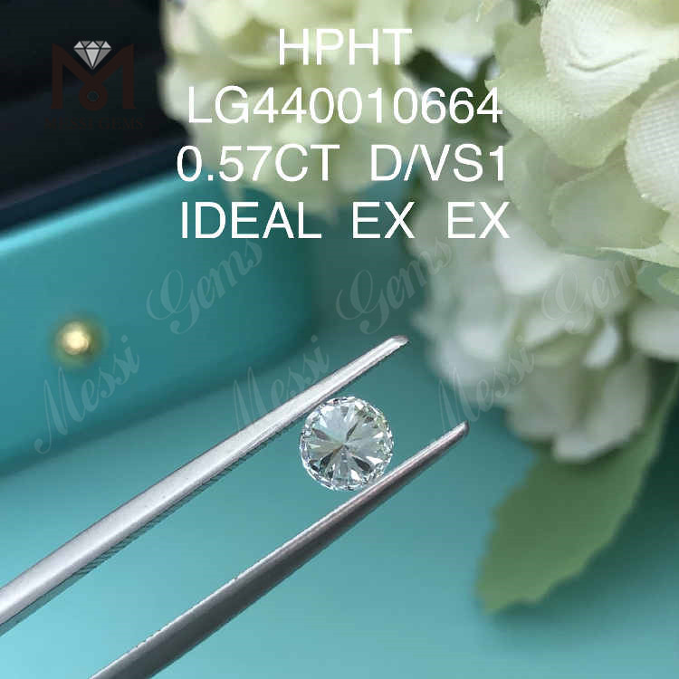 0.57CT D/VS1 round lab grown diamond IDEAL