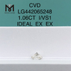 1.06 carat I VS1 Round lab grown diamond CVD