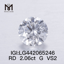 2.06ct G VS2 Round Cut EX 2 carat lab diamond price