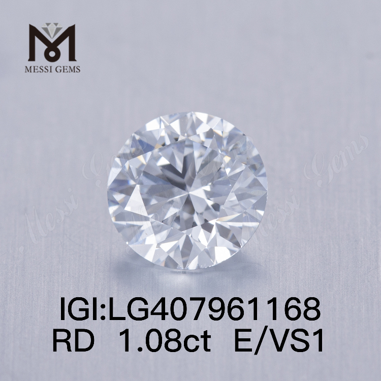 1.08CT E/VS1 round IGI lab grown diamond 1ct lab diamond on sale