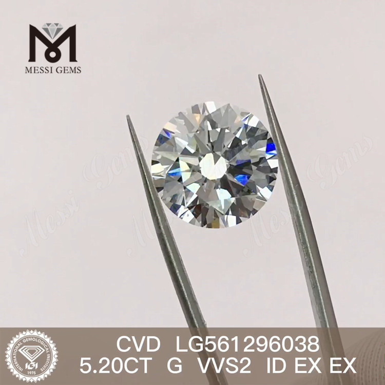 5.20CT G VVS2 ID EX EX lab grown diamond CVD LG561296038 