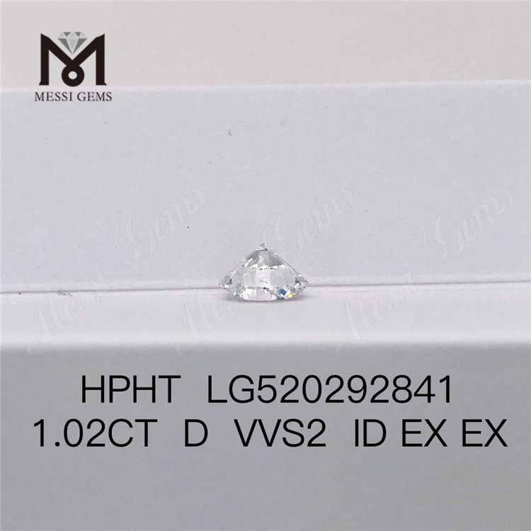 1.02ct D VVS2 ID EX EX HPHT Loose Round Brilliant Cut Synthetic Lab Grown Diamond