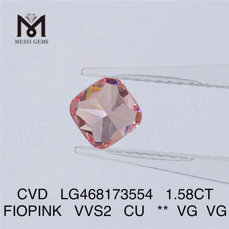 1.58CT FIOPINK VVS2 CU VG VG CVD lab grown diamond supplier LG468173554