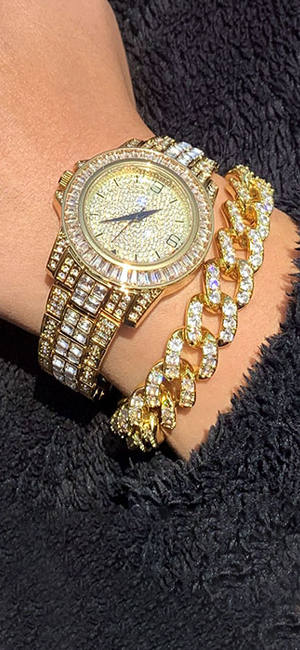 gold moissanite watch