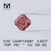 3.22CT FANCY DEEP PINK VS1 CU GD VG CVD lab grown diamond LG497143087