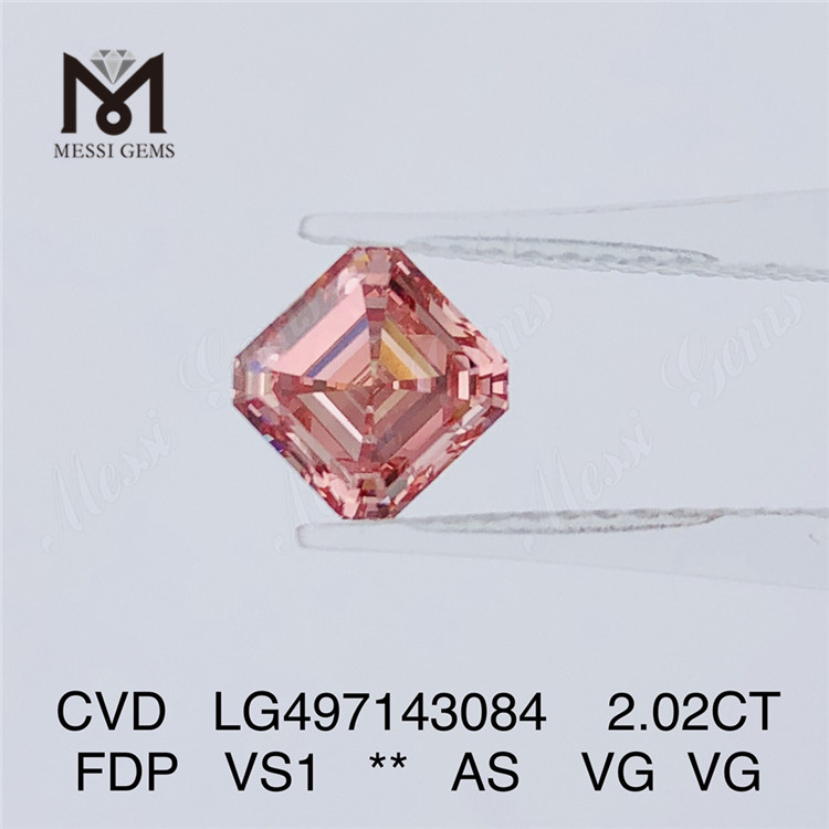 2.02CT FANCY DEEP PINK VS1 AS VG VG lab diamond CVD LG497143084