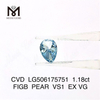 1.18ct IGI Pear cut lab diamond Blue