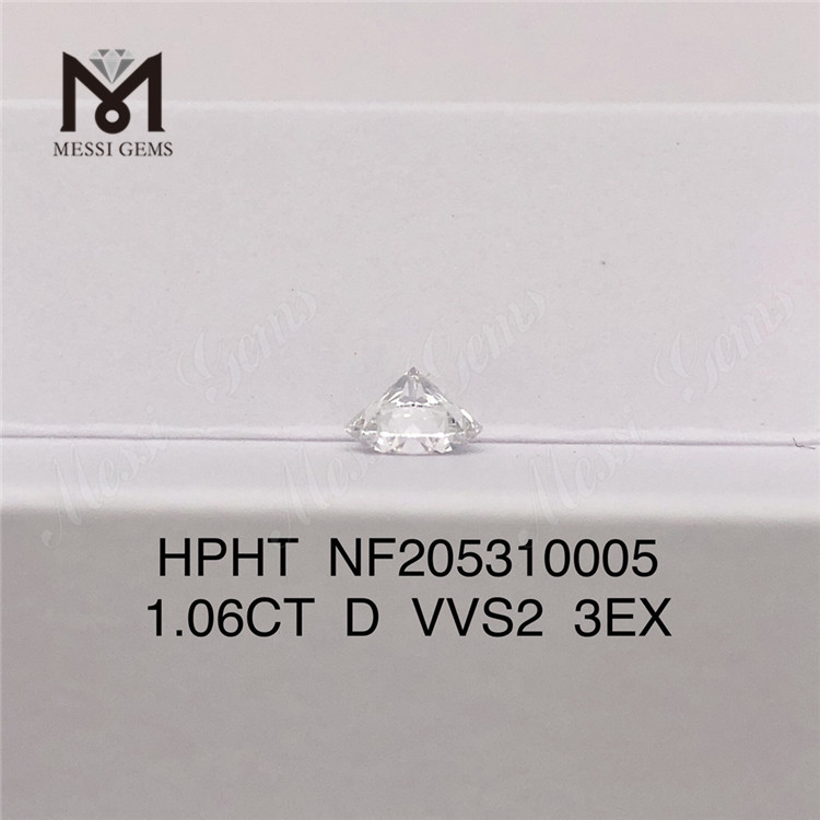 1.06ct D Color VVS2 3EX Round Synthetic HPHT Lab-Grown Diamond
