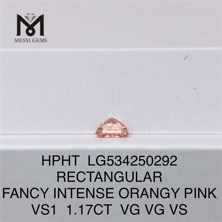 1.17ct RECTANGULAR Synthetic Diamonds Pink Colour HPHT Orange Pink Loose Lab Diamonds LG534250292