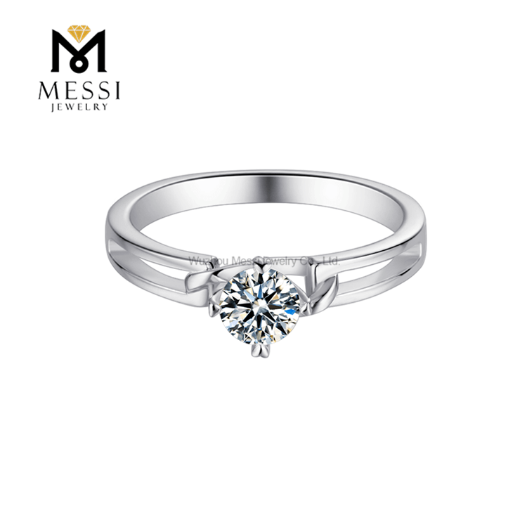 Chinese jewelry manufacturer prong setting moissanite woman ring sterling silver 925 jewellery ring