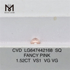 1.52CT SQ FANCY PINK VS1 CVD Loose Grown Diamond LG647442168 