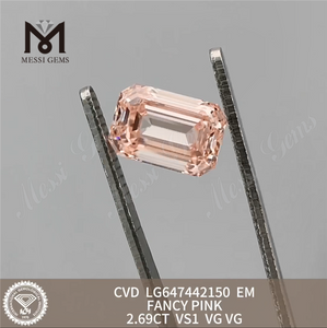 2.69CT EM Fancy Pink Fabricated Diamonds VS1 CVD LG647442150 
