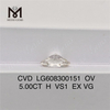 5.00CT H VS1 EX VG OV created diamonds for sale IGI Certified Brilliance丨Messigems LG608300151 