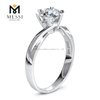 18K White Gold Solitaire Engagement Ring Gold Jewelry Women Gift