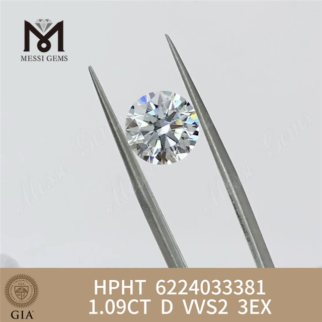 1.09CT D VVS2 3EX HPHT GIA the diamond lab 6224033381丨Messigems 