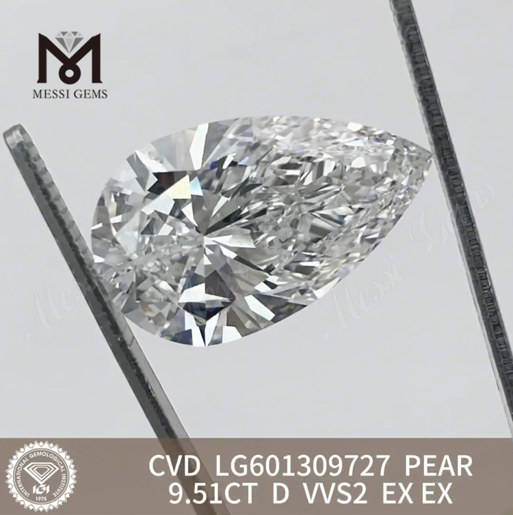 9.51CT D VVS2 PEAR CVD cvd loose grown diamond LG601309727 