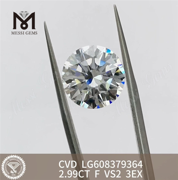 2.99CT F VS2 3EX 3ct cvd stones for Creating Custom Jewelry丨Messigems LG608379364