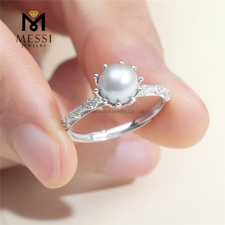 S925 pearl wedding rings