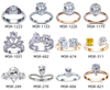 14K White Gold Contemporary Design 3ct Heart Pear Laboratory Diamond Rings