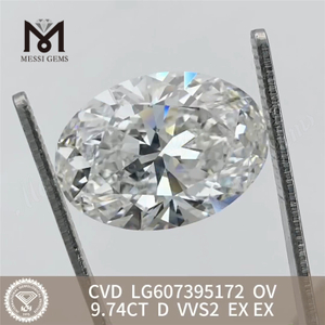 9.74CT D VVS2 OV large lab created diamonds CVD LG607395172丨Messigems