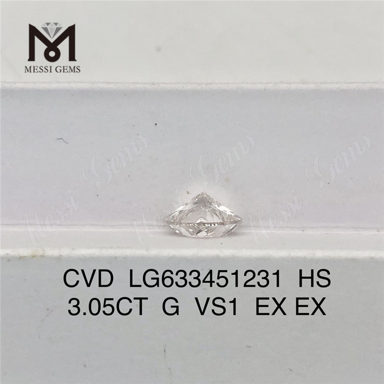3.05CT G VS1 HS CVD lab made diamonds wholesale LG633451231丨Messigems 